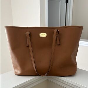Michael Kors Brown Leather Tote with Gold Hardware